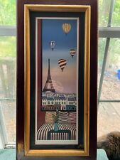 Les Boutiques de Paris with handcrafted rare wood frame Purpleheart outer frame  picture