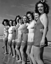 1930s Vintage Photo * Girls in Bathing Suits * Beach Flappers Cute 30s Swimsuits picture