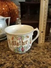 Antique porcelain Japan Mother gift cup fancy Dresden style tea coffee vanity picture