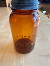 Vintage Antique Wan-ETA Cocoa Bottle Boston Amber Canning Jar 1931 picture