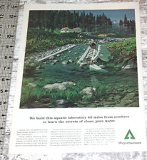 1967 Weyerhauser Vintage Print Ad Forestry Sciences Fresh Water Stream Trees picture