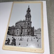 Antique Cabinet Card: Dresden Theaterplatz Hofkirche Catholic Church Castle picture