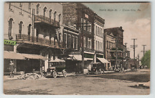 Postcard RPPC North Main Street in Union City, PA Dirt Road & Antique Cars picture