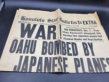 Honolulu Star Bulletin 1st Edition 8 Page Newspaper WAR December 7, 1941 + 2nd picture