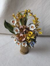 1977 Gloria Vanderbilt Brass & Enamel Flowers of the Seasons Spring 3D Bouquet  picture