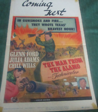 THE MAN FROM THE ALAMO Window Card Poster Glenn Ford Julia Adams  1953 VG 22x14