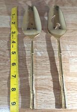MCM VINERS OF SHEFFIELD GOLDEN BAMBOO SET OF 2 SERVING SPOONS picture