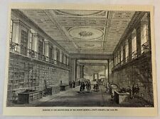 1886 magazine engraving~ KING'S LIBRARY IN THE BRITISH MUSEUM picture