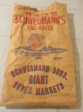 1969 Schwegmann's Giant Super Market PAPER BAG with New Orleans Saints Schedule picture