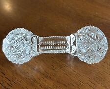 Vintage Clear Crystal Barbell Knife Rest 4” Star Design & Sawtooth picture