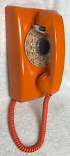 Vintage 1970s STROMBERG CARLSON 554 Series ORANGE Rotary Dial Wall Mount Phone picture