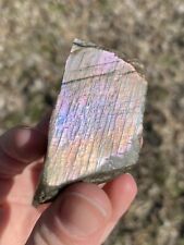 Natural Purple Golden Flash Labradorite Crystal Rough Healing Stone picture