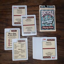 Bicycle Cocktail Party Playing Cards Lightly Used 52 Drink Recipes + Jokers CIB picture