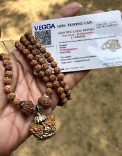 LAB CERTIFIED 1 Mukhi RUDRAKSHA Rudraksh Kavach Mala ROSARY 108+2+1 Prayer Beads picture
