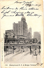 Underground Railroad & Bridge Terminal New York City NY Undivided Postcard 1904 picture