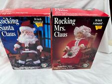 VINTAGE GEMMY CHRISTMAS MR & MRS CLAUS IN ROCKING CHAIRS - 1991 picture