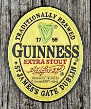 GUINNESS Extra Stout, St.James Gate, Dublin, Cast Iron Oval Sign, 11” x 8.5” picture