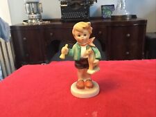 Hummel 239/C Boy With Horse TMK4 Boy Holding Toy Horse & Horn 3 1/2” Tall picture