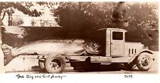 c1940s Amazing Fish Story One Got Away Truck Funny Vintage Real Photo Postcard picture
