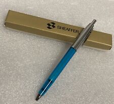 Rare Vintage Sheaffer Ball Point Pen Translucent Clear Blue And Chrome Nos picture