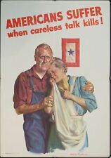 1943 Americans Suffer When Careless Talk Kills Harry Anderson WWII Poster picture