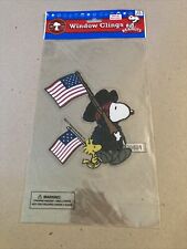Snoopy Woodstock Patriotic Peanuts Window Cling Holiday Jelz Jelly New- 2 Sided picture