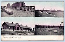 Tracy Minnesota Postcard Railroad Views Exterior Building c1909 Vintage Antique picture