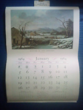 Vintage 1964 22''X16'' Travelers Insurance Wall Calendar ART PRINTS BEAUTIFUL picture