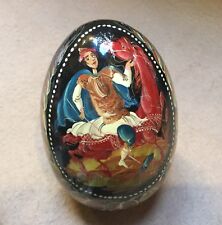 Beautiful Hand painted Russian Wooden Egg Fairytale Figure Signed  4” Tall #49 picture