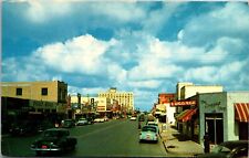 Vtg Harlingen Texas TX View of Jackson Street Old Cars Shops 1950s Postcard picture