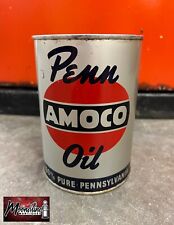 Rare 1940’s PENN AMOCO Motor Oil Can 1 qt. - Gas & Oil picture