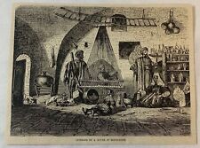 1877 magazine engraving~ INTERIOR OF A HOUSE IN BETHLEHEM picture