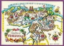 VENEZUELA VTG CHROME CONTINENTAL PC MAP OF REPUBLICA DE VENEZUELA picture