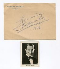 Original 1952 Maurice Chevalier Autograph and Photograph Diario Noticias Lisbon picture