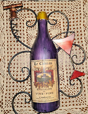 Vintage 3D Wine Kitchen Wall Art Bar Decor Wine Bottle Glass and Corkscrew picture