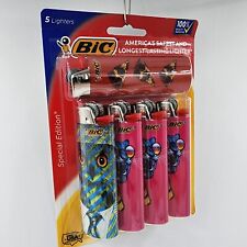5 Pack Bic Special Edition Lighters, Gift, Panther, Owl, Pepperoni Pizza picture