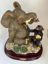 Rubg’s Collection Monkey Feeding Elephant With Bananas Statue Figurine picture