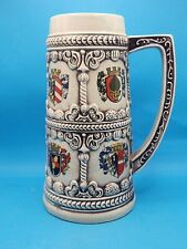 Vtg. German Coates of Arms Sheilds Apex Quality Beer Stein Tankard picture