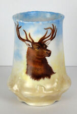 Antique Carl Tielsch CT Altwasser Germany Porcelain Vase Buck Deer Head Design picture