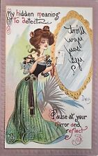 Div Back PC 08 FANCY LADY w/ SECRET MESSAGE In Mirror EMBOSSED Artist SIGN DWIG picture