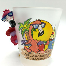 FT LAUDERDALE Florida Shot Glass 3D Flamingo Embellished Vacation  picture
