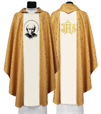 Gold Gothic Chasuble with stole Saint Vincent Pallotti 720-G16 Vestment Casulla picture