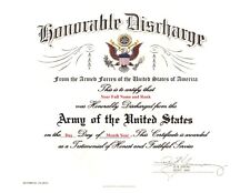 United States Army Honorable Discharge Replacement Certificate picture