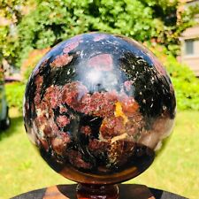 10.78LB   Natural Fireworks Red Garnet sphere Quartz Crystal ball healing picture
