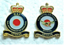 RAF Set of 2 British Commemorative Military Army RAF Veteran Badges Brand New picture