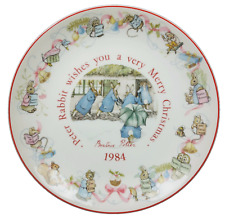 Wedgwood Beatrix Potter Peter Rabbit 1984 Merry Christmas Plate Vtg Holiday picture