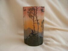 LEGRAS,ANTIQUE FRENCH CAMEO GLASS VASE,SHEPHERD IN FOREST,EARLY 20th CENTURY. picture