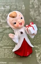 Vintage 1960s Christmas Angel Figurine Wrapped Present Starburst 3.5”H - Japan picture