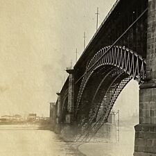 Antique Snapshot Photograph Eads Road & Railroad Bridge St Louis Illinois picture