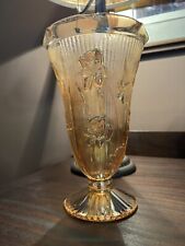 Imperial Jeannette Glass Iris and Herringbone Vase Vintage Stunning EUC picture